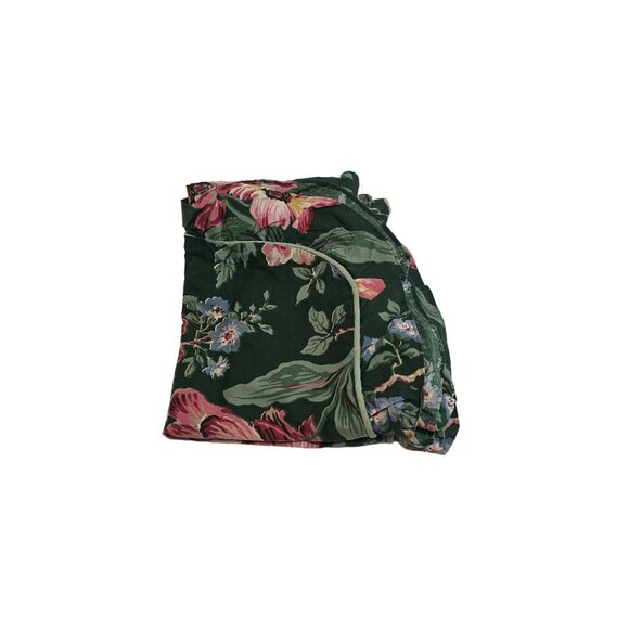 Vintage Cannon Floral Print Pillow Shams Cottage Romance Dark Green - Picture 3 of 4